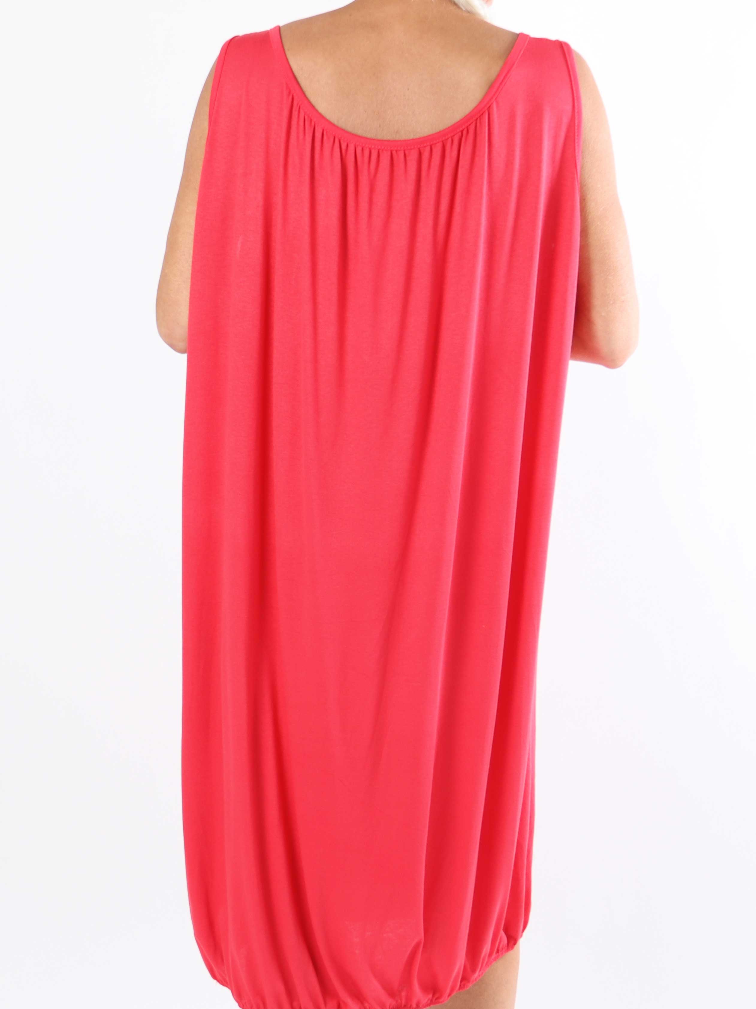 Miracle Sleeveless Dress - Basic klänning i viskos med resår nedtill